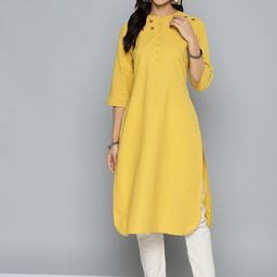 HERE&NOW Women Floral Embroidered Thread Work Kurta-image-89