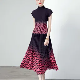 JC Collection Printed Top & Skirt Co-Ords Set-image-38