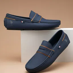 U S Polo Assn Men Navy Blue PU Loafers-picture-55