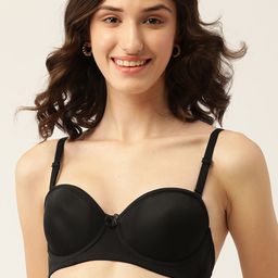 DressBerry Black Solid Bra Underwired Lightly Padded Multiway Straps-22