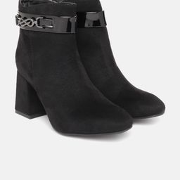 Roadster Women Mid Top Block Heel Regular Boots with Western Embellished Detail-10