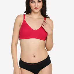 Prag & Co Red Lightly Padded Non-Wired Full Coverage Support Bra-AB30338CRPI-image-67