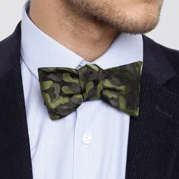The Bro Code Men Green Camouflage Printed Bow Tie-image-16