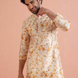 KISAH Men Regular Mirror Work Kurta with Trousers-picture-11