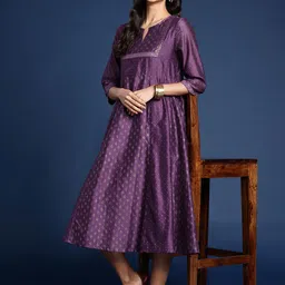 Taavi Ethnic Motifs Printed Rogan A-Line Ethnic Dress-image-10
