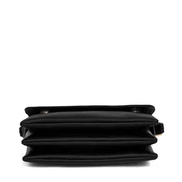 Exotic Black PU Structured Sling Bag image 5