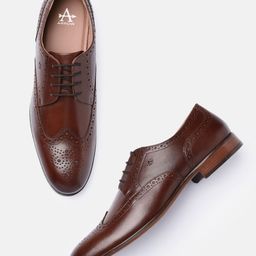 Arrow Men Textured Leather Formal Brogues-image-41