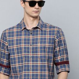 Indian Terrain Men Chiseled Slim Fit Opaque Checked Casual Shirt-picture-13