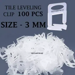 FLAMINGO ENTERPRISE Tile Leveling Spacer Clips with Post Level 360° Readability Non-Magnetic White 100 Accuracy 71 cm Length 3 mm Thickness (Pack of 100) image 2
