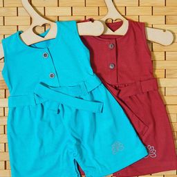 THE MAPLES FASHION Infant GirlsPack of 2 Hosiery Cotton Knee LengthDress With Belt-image-54