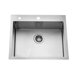 Jayna Square R-10 24x20x09 inch Brush Finish Stainless Steel Single Bowl Kitchen Sink with Soap Dispenser, JS RC - 2420-image-46
