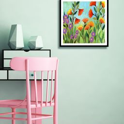 999Store Multicoloured Floral Wall Painting-image-83