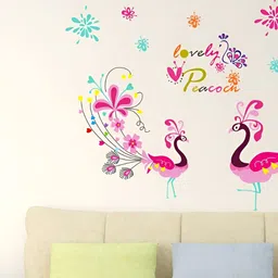 LANSTICK Pink & BluePeacock & Quotes Printed Waterproof Wallpaper-picture-50