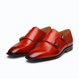 3DM Lifestyle Men Leather Formal Monk Shoes-image-84