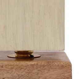 Devansh White & Gold-Toned Solid Traditional Column Table Lamp with Shade image 2