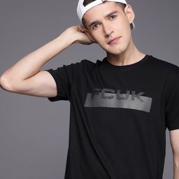 FCUK Brand Logo Embellished Pure Cotton Casual T-shirt-image-57