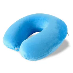 Kuber Industries Blue Memory Foam Filled Polyester Ultra Soft Travel Pillow-57