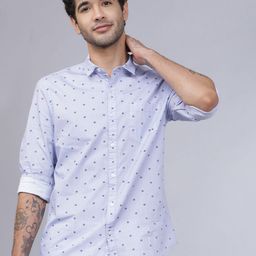 HIGHLANDER Men Spread Collar Conversational Printed Cotton Slim Fit Casual Shirt-image-37