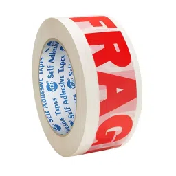 VCR Fragile Tape (Handle with Care) - 200 Meters in Length - 48mm / 2" Width - 6 Roll Per Pack image 1