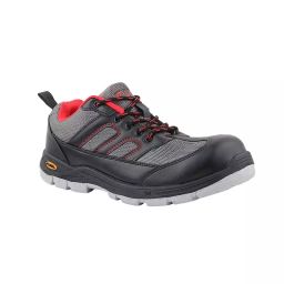 Fuel Steel Toe Safety Shoes PVC Double Density Low Ankle Grey Synthetic & PVC Coated Polyester Fabric for Mens Size UK10, ARMOUR-4-DD GREY-6