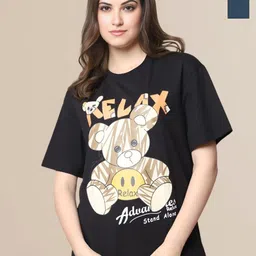 Mast & Harbour Women Pack of 2 Oversized Cotton Tshirts-image-43