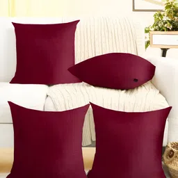 IVAZA Purple Set of 4 Velvet Square Cushion Covers-picture-14