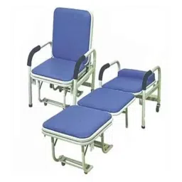 Welltrust Healthcare CRCA Material White & Blue Attendant Bed with Cum Chair, WSH-1322-image-63