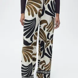 MANGO Women Printed Wide Leg Trousers-96