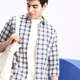 Aeropostale Pure Cotton Monochrome Tartan Checked Casual Shirt-picture-47