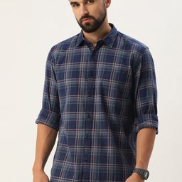 Parx Slim Fit Checked Pure Cotton Casual Shirt-image-39