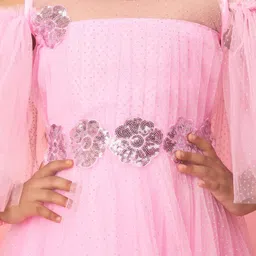 BAESD Flared Sleeve Net Fit & Flare Maxi Dress image 2