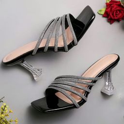 BAESD Embellished Party Stiletto Mules-image-50