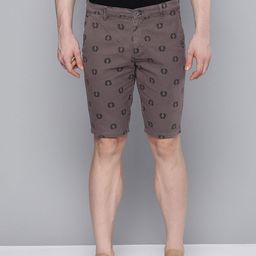 The Indian Garage Co Men Grey Printed Slim Fit Regular Shorts-image-94