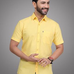 D Finish Men Smart Fit Solid Spread Collar Cotton Casual Shirt-image-94
