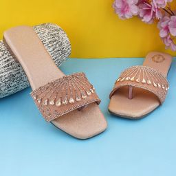 BAESD Women Embellished Party Open Toe Flats-image-87