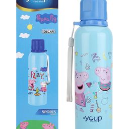 Youp Stainless Steel Blue color Peppa Pig kids water bottle  OSCAR - 750 ml-image-125