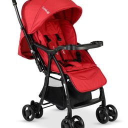 Luv Lap Spark Compact Plus 5 Point Safety Harness With Adjustable Canopy Stroller - Red-59