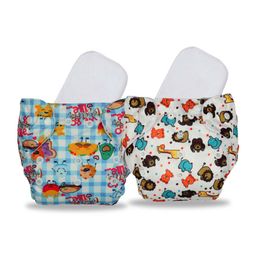 Chinmay Kids Freesize Reusable Washable Adjustable Snap Buttons Cloth Diaper For Babies With Wet Free Insert Pads Leak Proof & Dry Feel Pack of 2- Blue & White-4