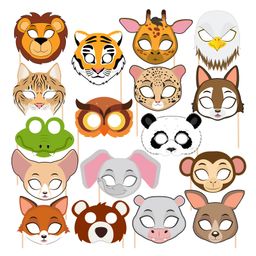 Zyozi Jungle Birthday Party Favors Masks Photo Booth Props Multi Colour - Pack of 17-image-52