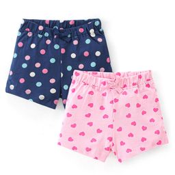 Babyhug Single Jersey Knit Mid Thigh Shorts with Polka Dot Print Pack of 2- Multicolor-image-86