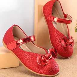 Cute Walk by Babyhug Ballerina with Velcro Closure & Bow Applique - Red-picture-29