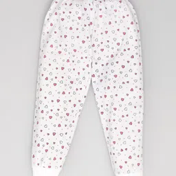 Kiwi Cotton Blend Hearts & Polka Dots Printed Joggers - White-picture-28