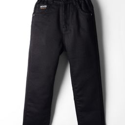 Olio Kids Cotton Woven Full Length Trouser With Text Patch - Black-image-66