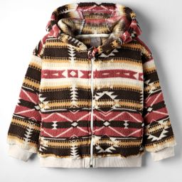 Little Kangaroos Full Sleeves Hooded Sweatjacket with Abstract Design - Brown-picture-34