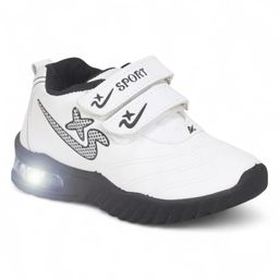 Lil Lollipop Patch Detailed Double Velcro Closure LED Shoes - White-image-47