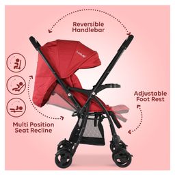 Luv Lap Spark Compact Plus 5 Point Safety Harness With Adjustable Canopy Stroller - Red image 2