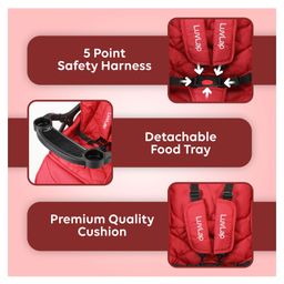 Luv Lap Spark Compact Plus 5 Point Safety Harness With Adjustable Canopy Stroller - Red image 3