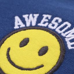 Babyhug Full Sleeves Front Open Sweat Jacket with Hood Zipper & Applique Detailing - Navy Blue image 3
