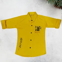 FASHION GRAB Boys Classic Fit Typography Printed Spread Collar Cotton Casual Shirt-image-63
