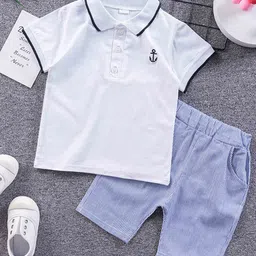YK Boys Polo Collar T-Shirt With Shorts-image-36